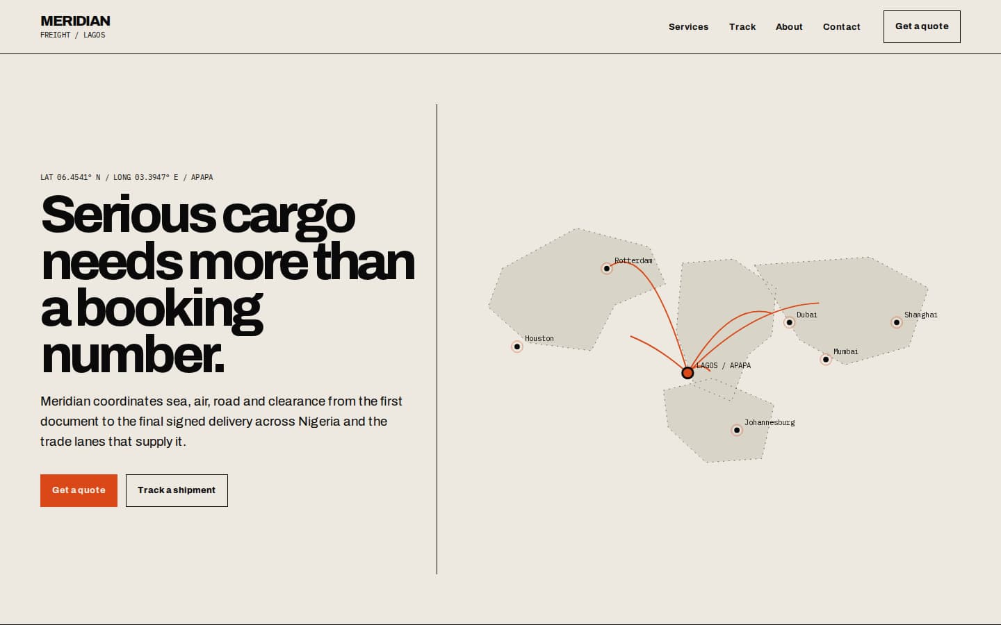 Meridian Freight desktop preview